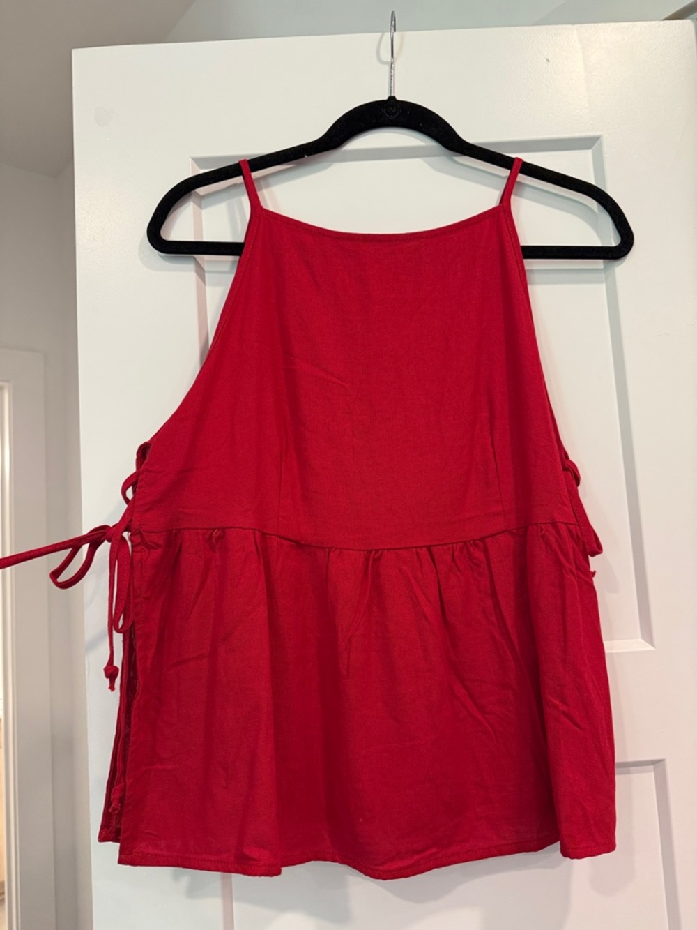 Velvet Red Scoop Neck Tank Top